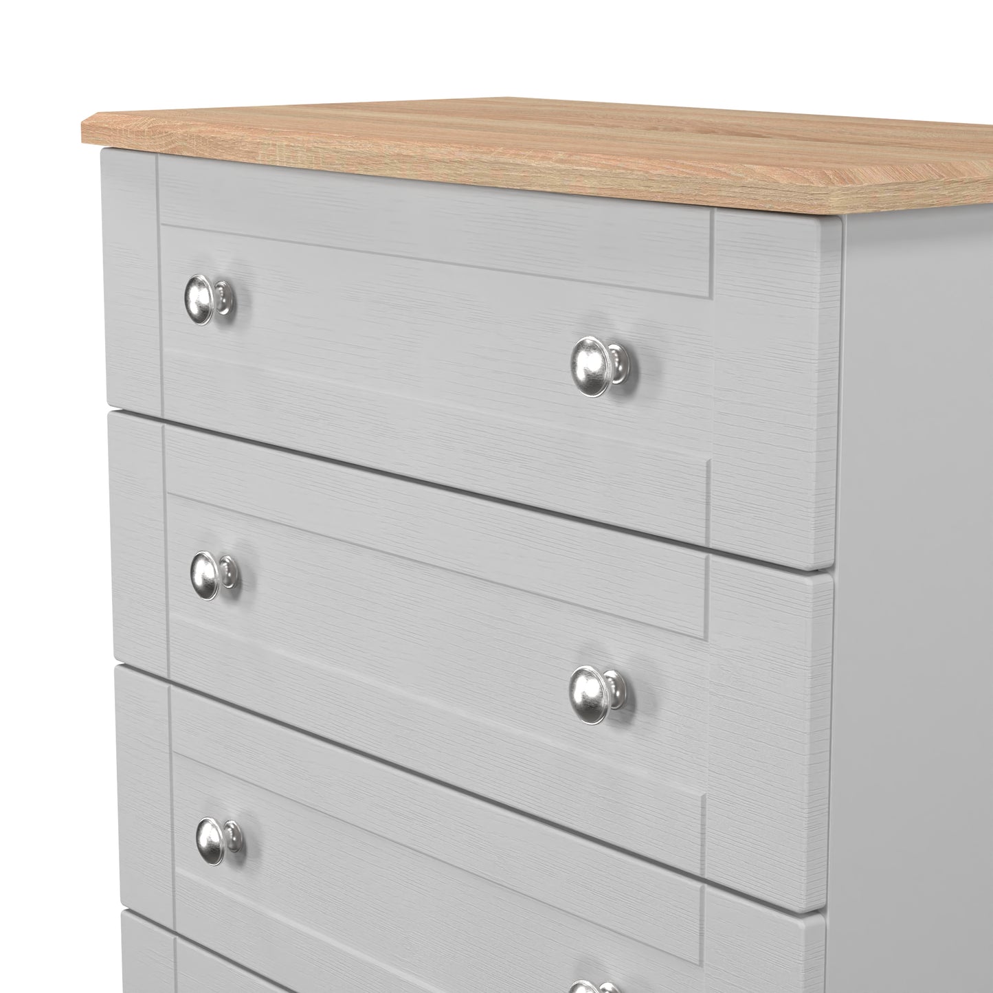Sussex Chest of Drawers Grey & Light Oak 4 Drawers 77cm