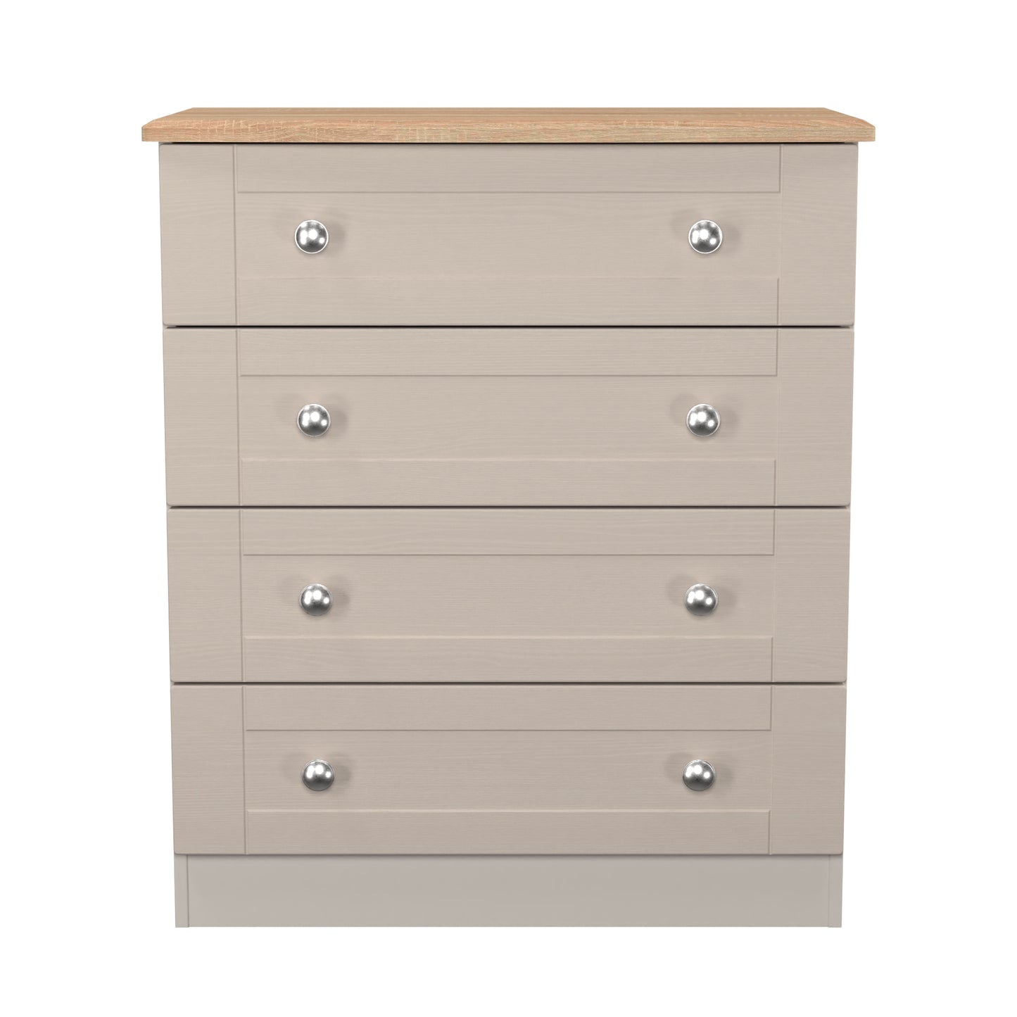 Sussex Chest of Drawers Off-white & Light Oak 4 Drawers 77cm
