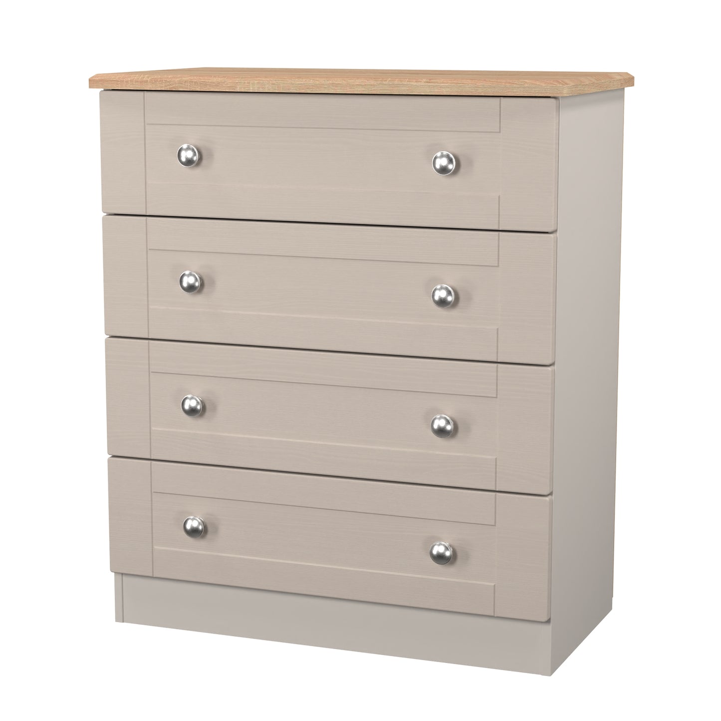 Sussex Chest of Drawers Off-white & Light Oak 4 Drawers 77cm