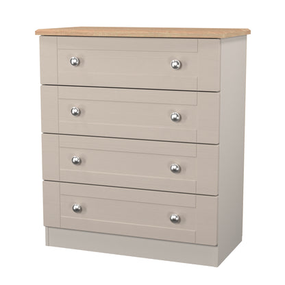 Sussex Chest of Drawers Off-white & Light Oak 4 Drawers 77cm