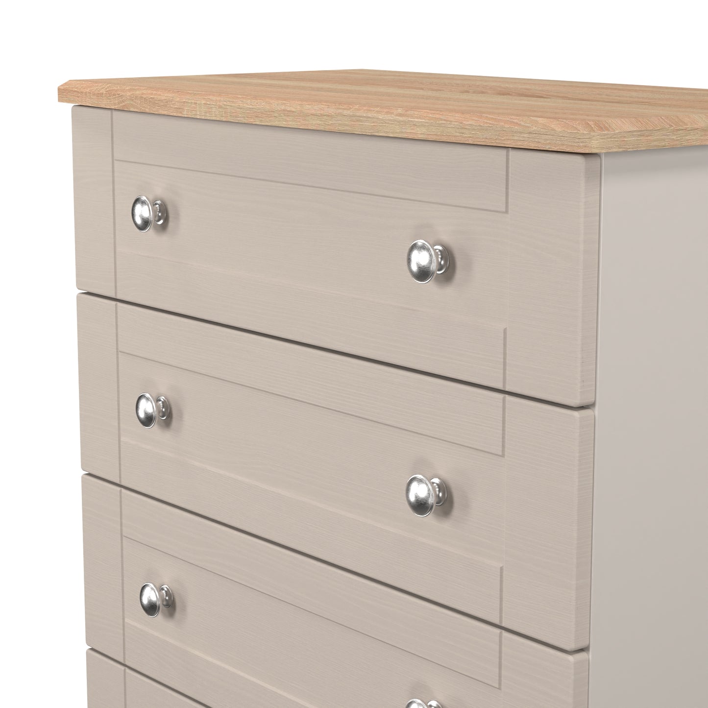 Sussex Chest of Drawers Off-white & Light Oak 4 Drawers 77cm