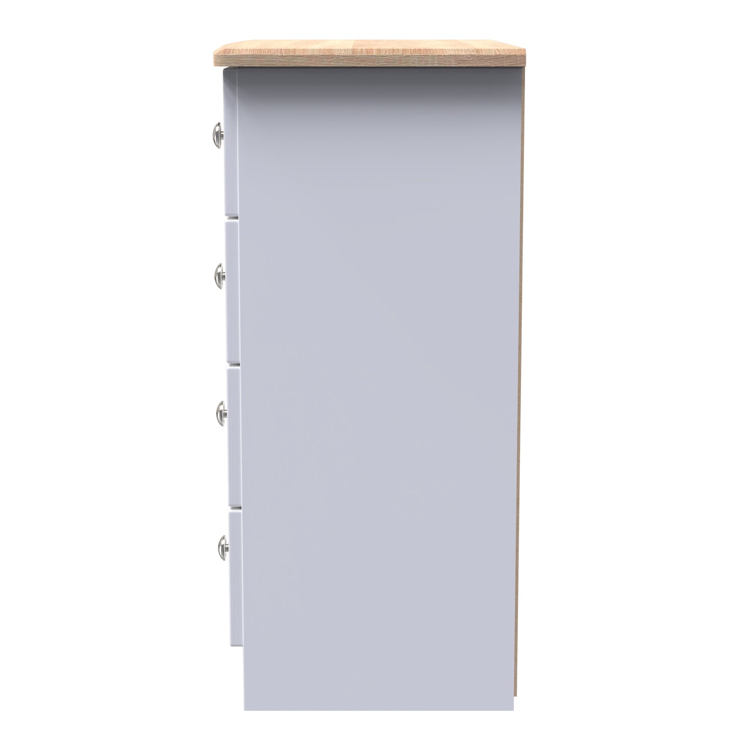 Sussex Chest of Drawers White & Light Oak 4 Drawers 77cm