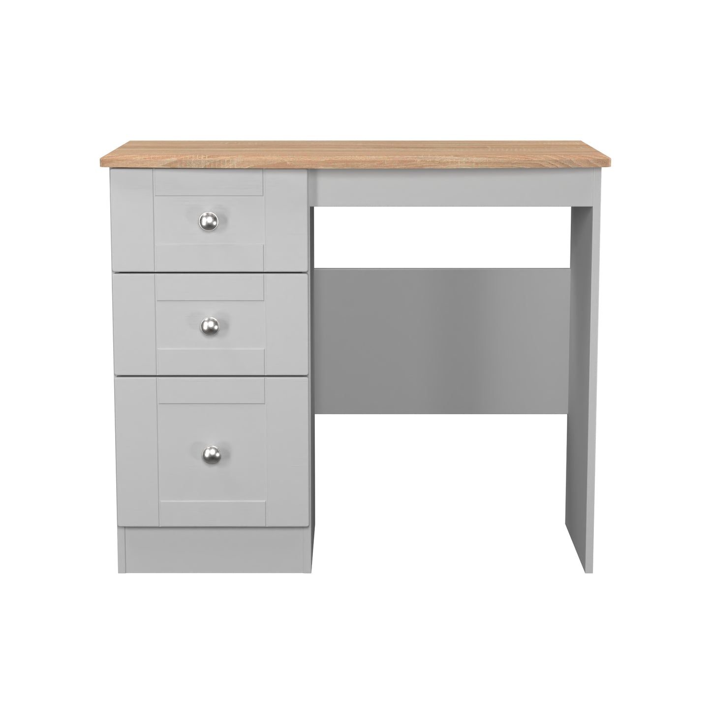 Sussex Desk Grey & Light Oak 3 Drawers 93cm