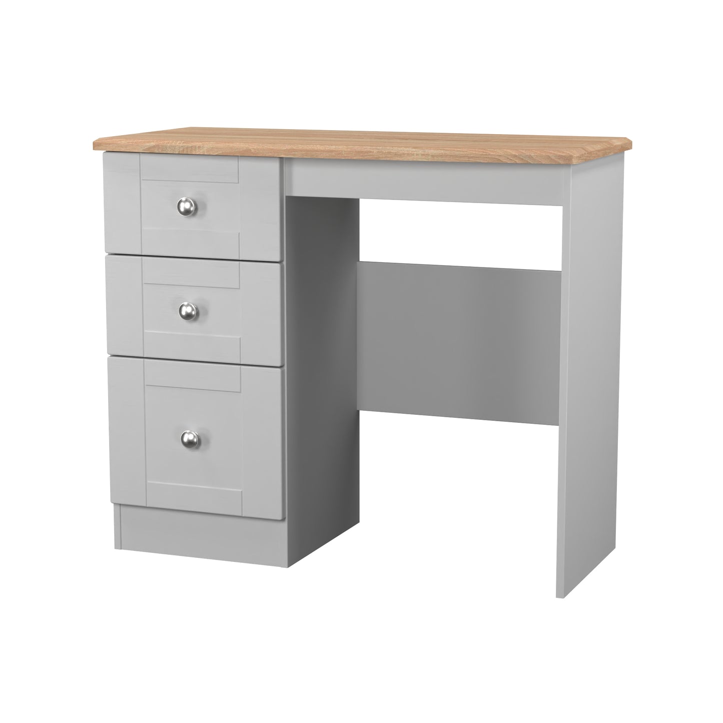 Sussex Desk Grey & Light Oak 3 Drawers 93cm