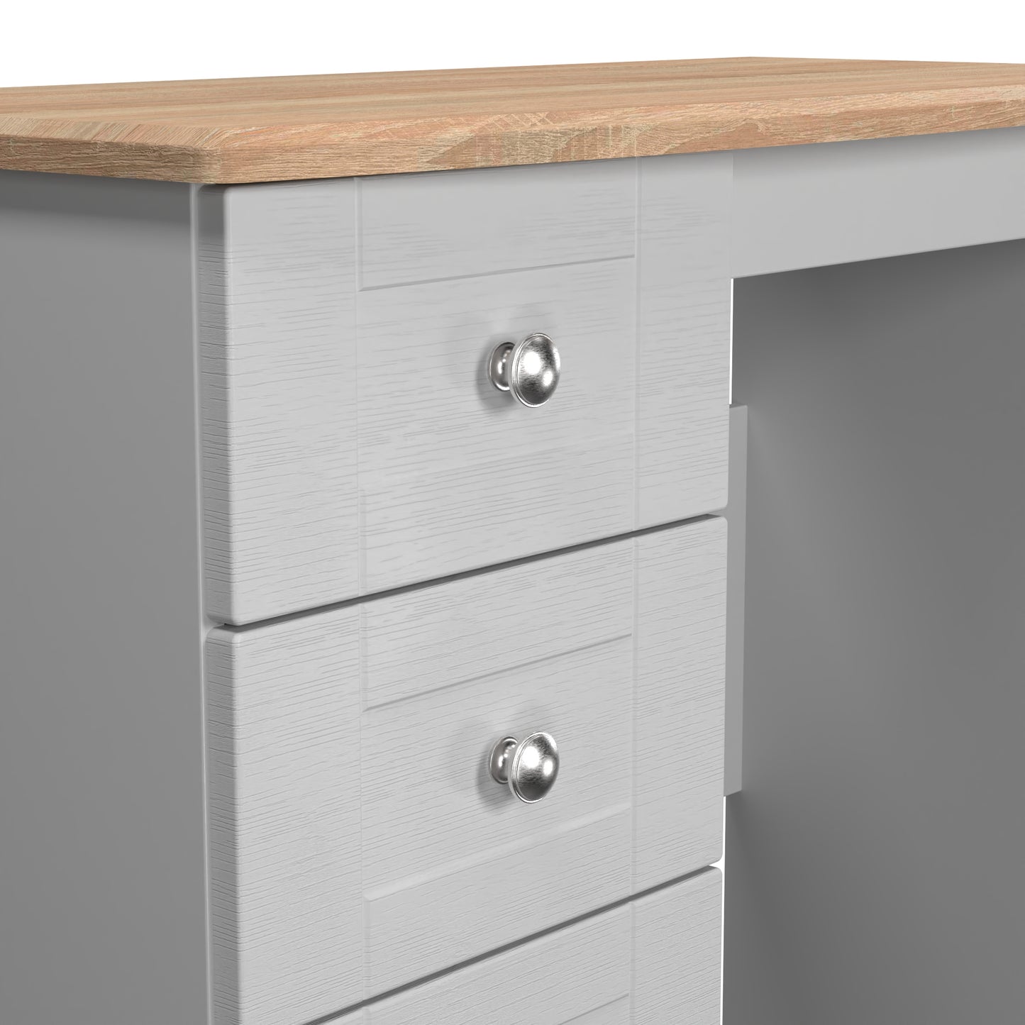 Sussex Desk Grey & Light Oak 3 Drawers 93cm