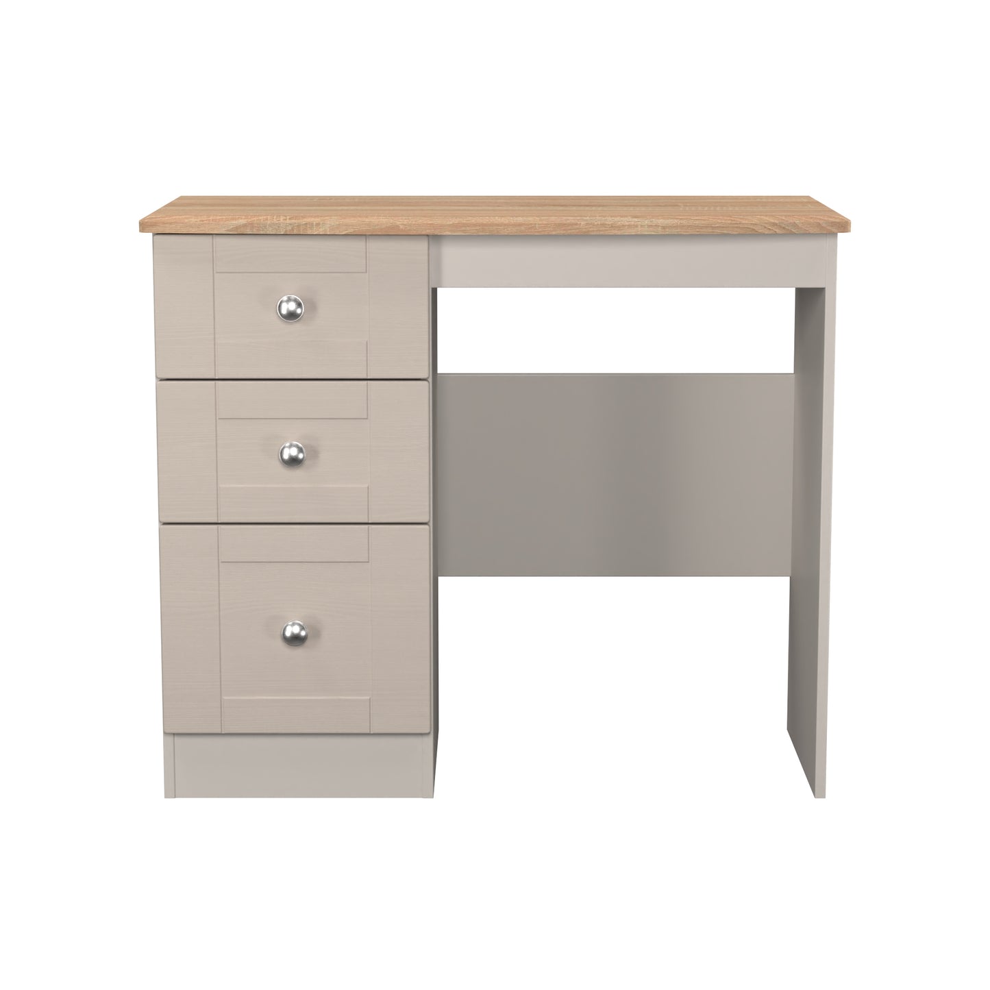 Sussex Desk Off-white & Light Oak 3 Drawers 93cm