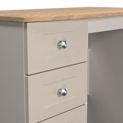 Sussex Desk Off-white & Light Oak 3 Drawers 93cm