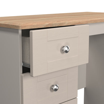 Sussex Desk Off-white & Light Oak 3 Drawers 93cm