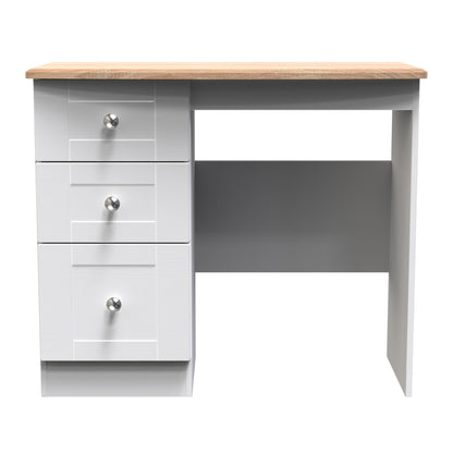 Sussex Desk White & Light Oak 3 Drawers 93cm