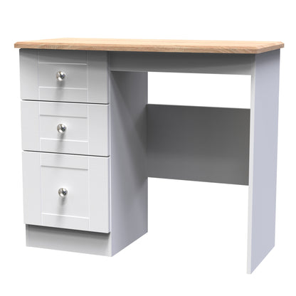 Sussex Desk White & Light Oak 3 Drawers 93cm