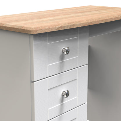 Sussex Desk White & Light Oak 3 Drawers 93cm