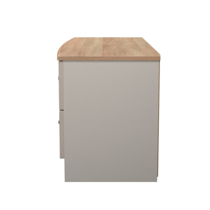Sussex Large Chest of Drawers Off-white & Light Oak 4 Drawers 112cm