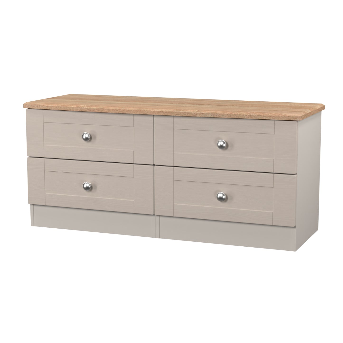 Sussex Large Chest of Drawers Off-white & Light Oak 4 Drawers 112cm