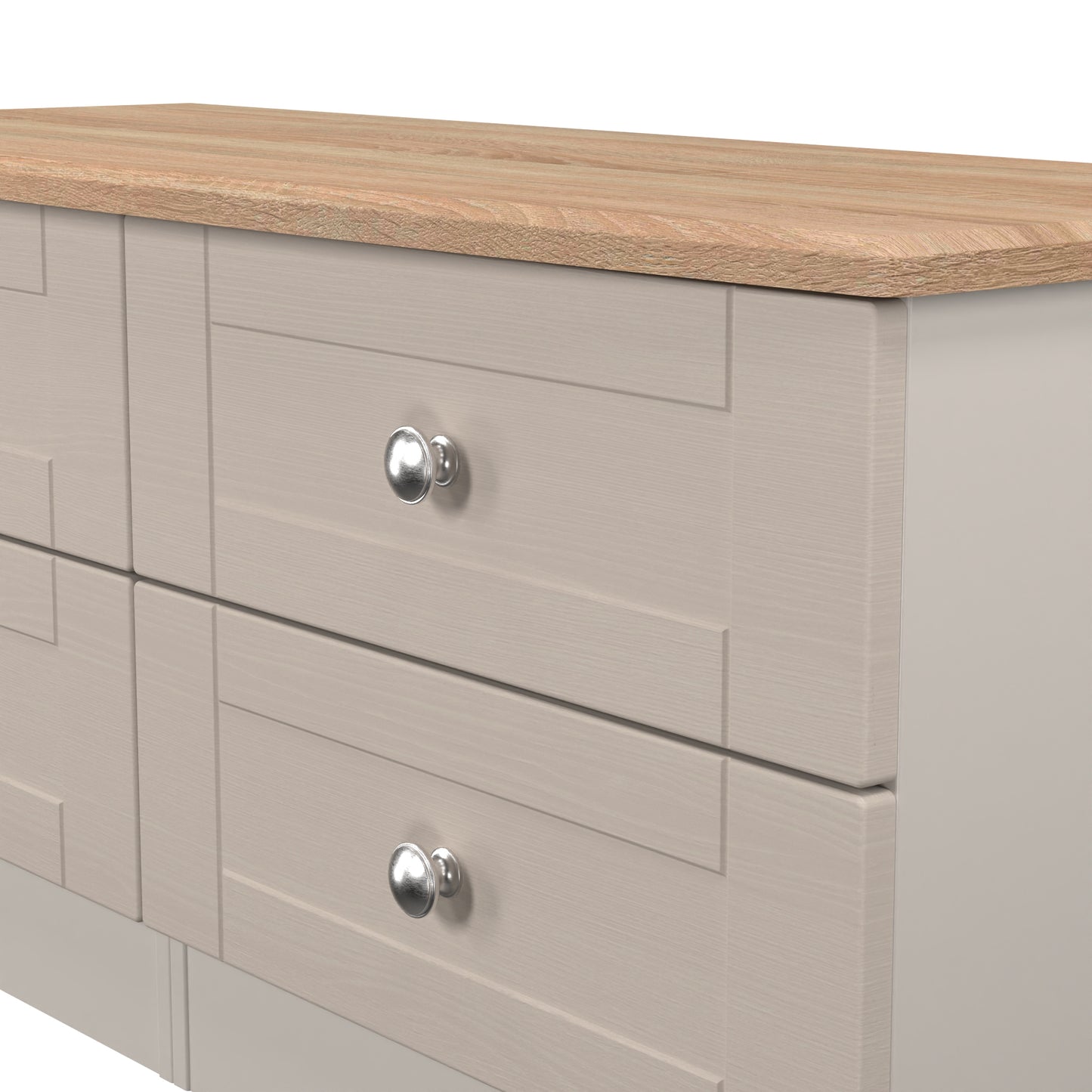 Sussex Large Chest of Drawers Off-white & Light Oak 4 Drawers 112cm