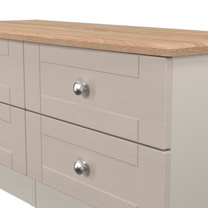 Sussex Large Chest of Drawers Off-white & Light Oak 4 Drawers 112cm