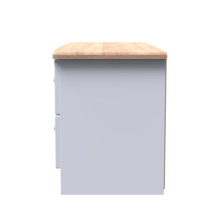 Sussex Large Chest of Drawers White & Light Oak 4 Drawers 112cm