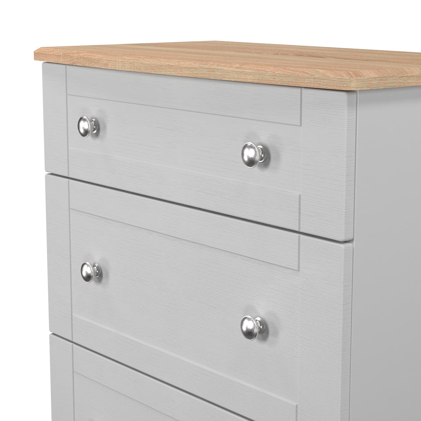 Sussex Chest of Drawers Grey & Light Oak 3 Drawers 42cm