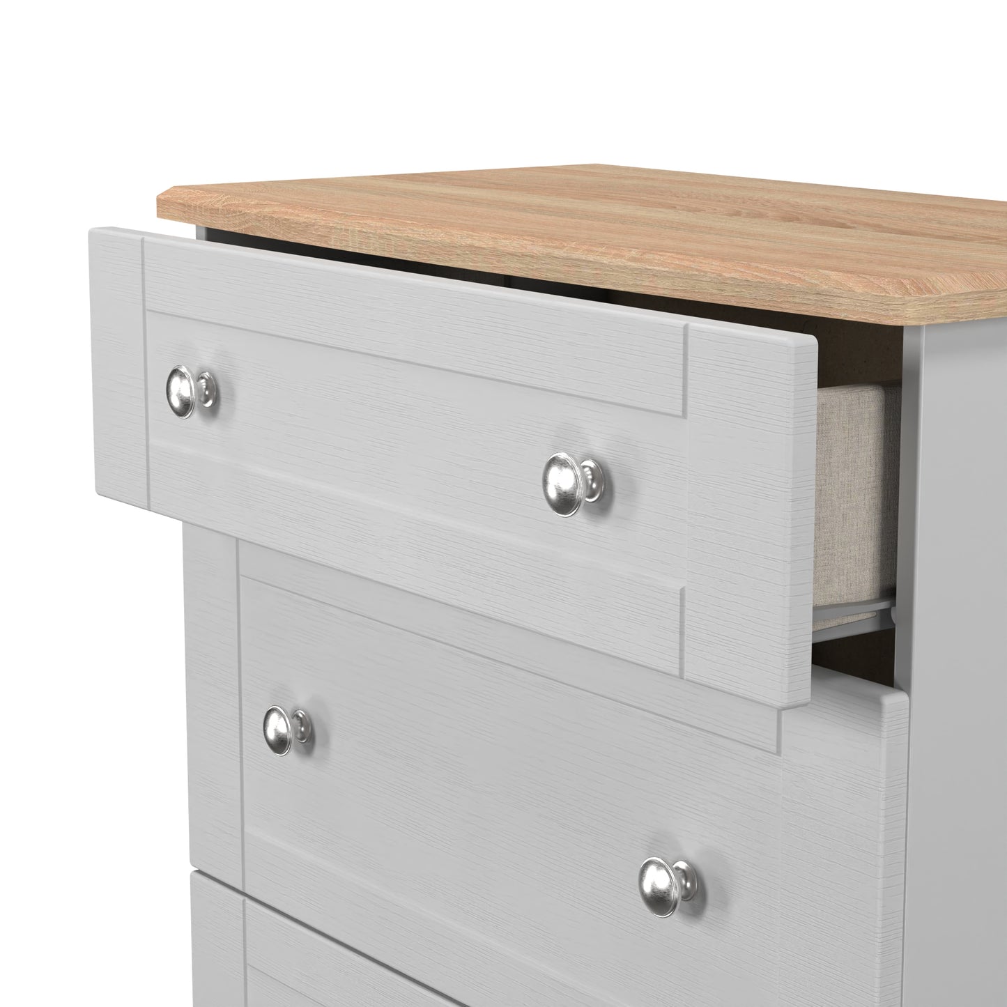 Sussex Chest of Drawers Grey & Light Oak 3 Drawers 42cm
