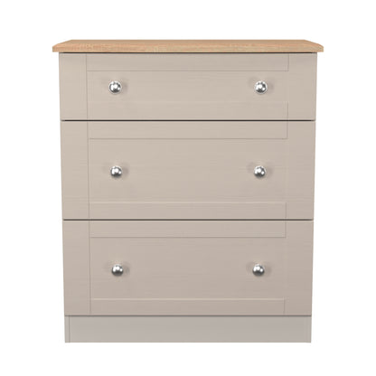 Sussex Chest of Drawers Off-white & Light Oak 3 Drawers 42cm