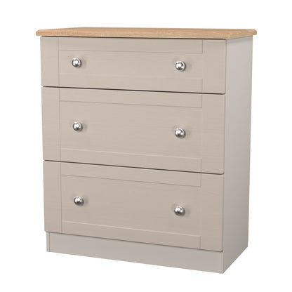Sussex Chest of Drawers Off-white & Light Oak 3 Drawers 42cm