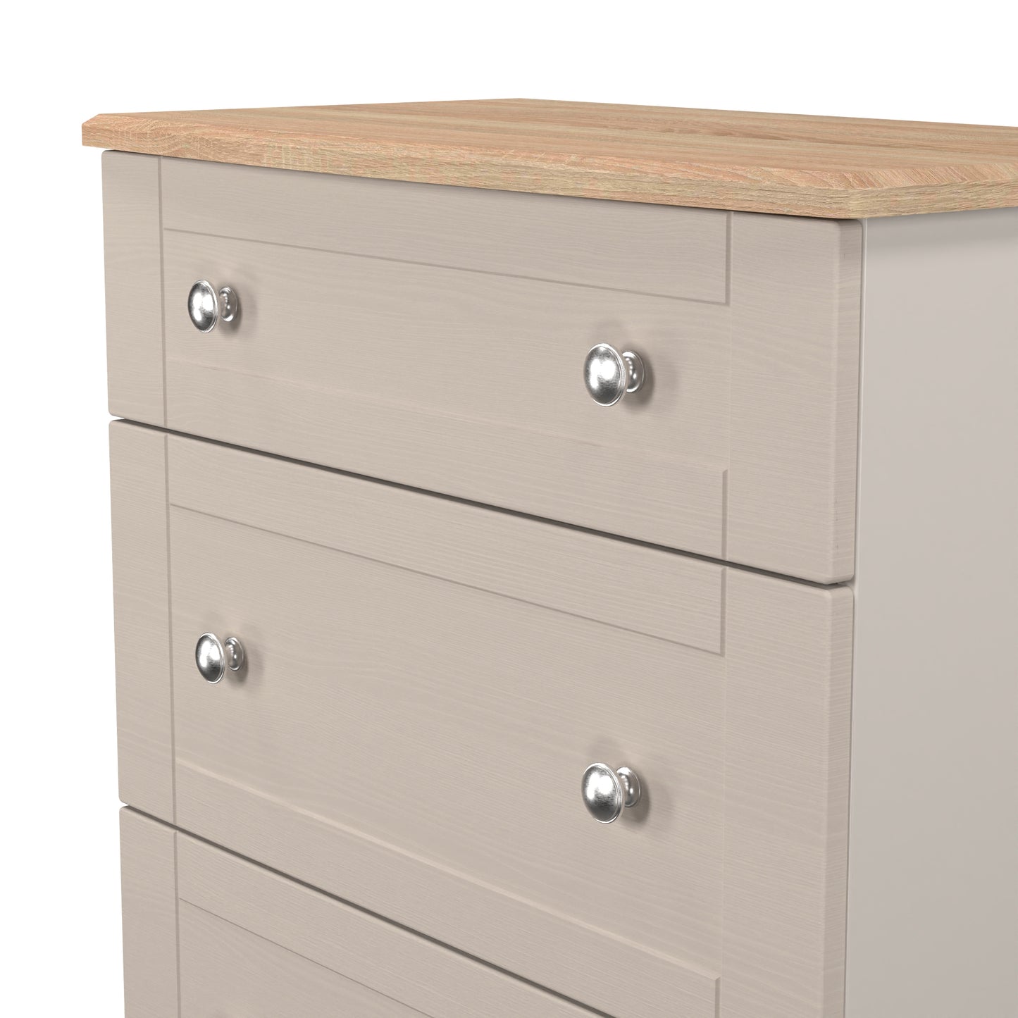 Sussex Chest of Drawers Off-white & Light Oak 3 Drawers 42cm