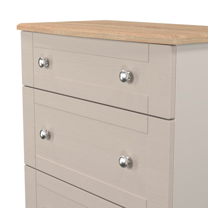Sussex Chest of Drawers Off-white & Light Oak 3 Drawers 42cm