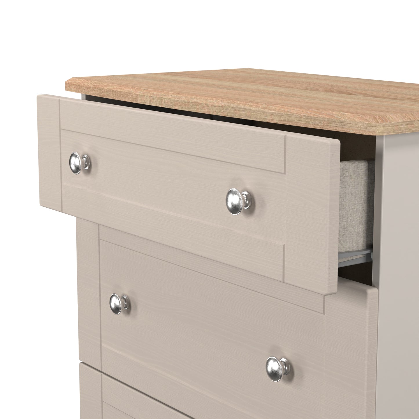 Sussex Chest of Drawers Off-white & Light Oak 3 Drawers 42cm