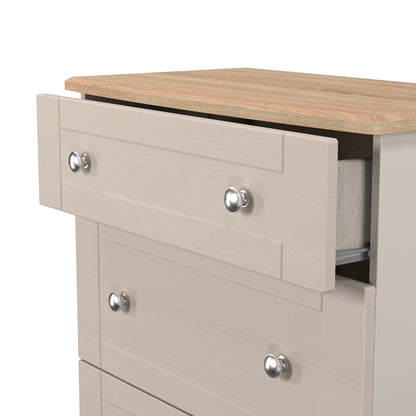 Sussex Chest of Drawers Off-white & Light Oak 3 Drawers 42cm