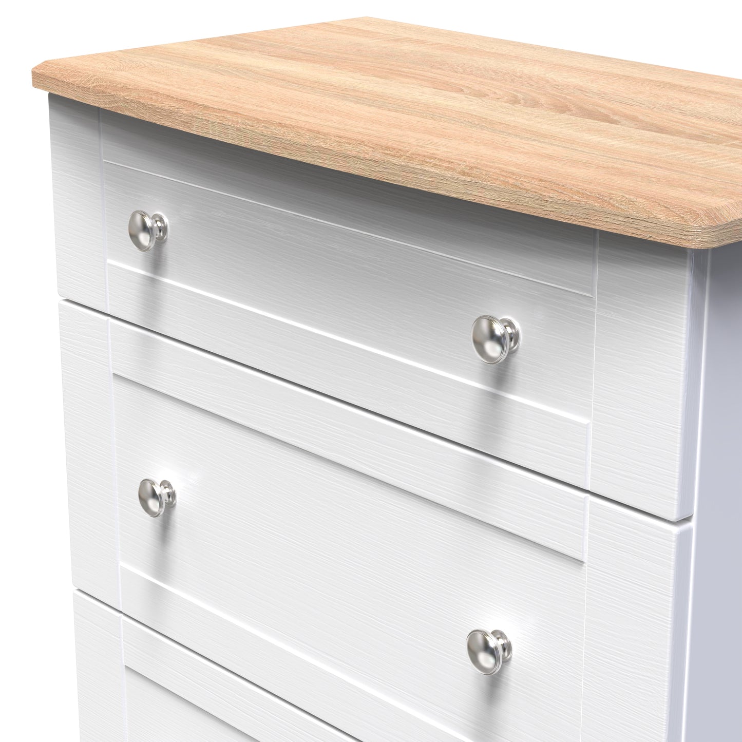 Sussex Chest of Drawers White & Light Oak 3 Drawers 42cm