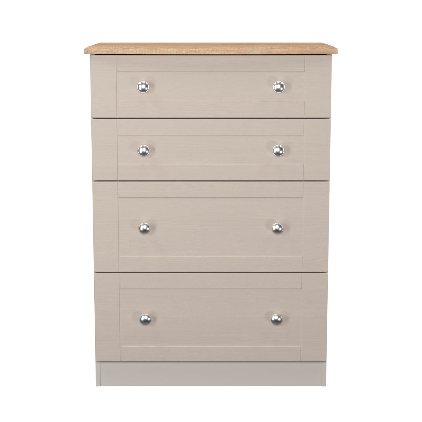 Sussex Tall Chest of Drawers Off-white & Light Oak 4 Drawers 77cm