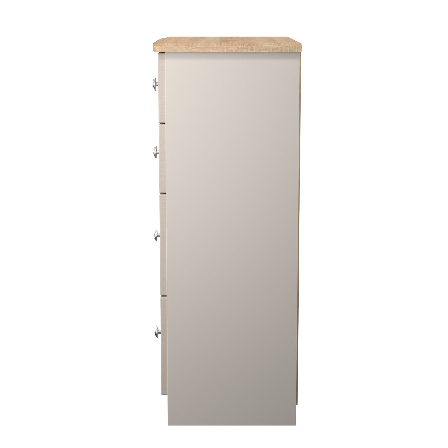 Sussex Tall Chest of Drawers Off-white & Light Oak 4 Drawers 77cm