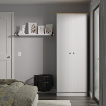 Sussex Tall Wardrobe Grey & Light Oak 1 Shelf 74cm