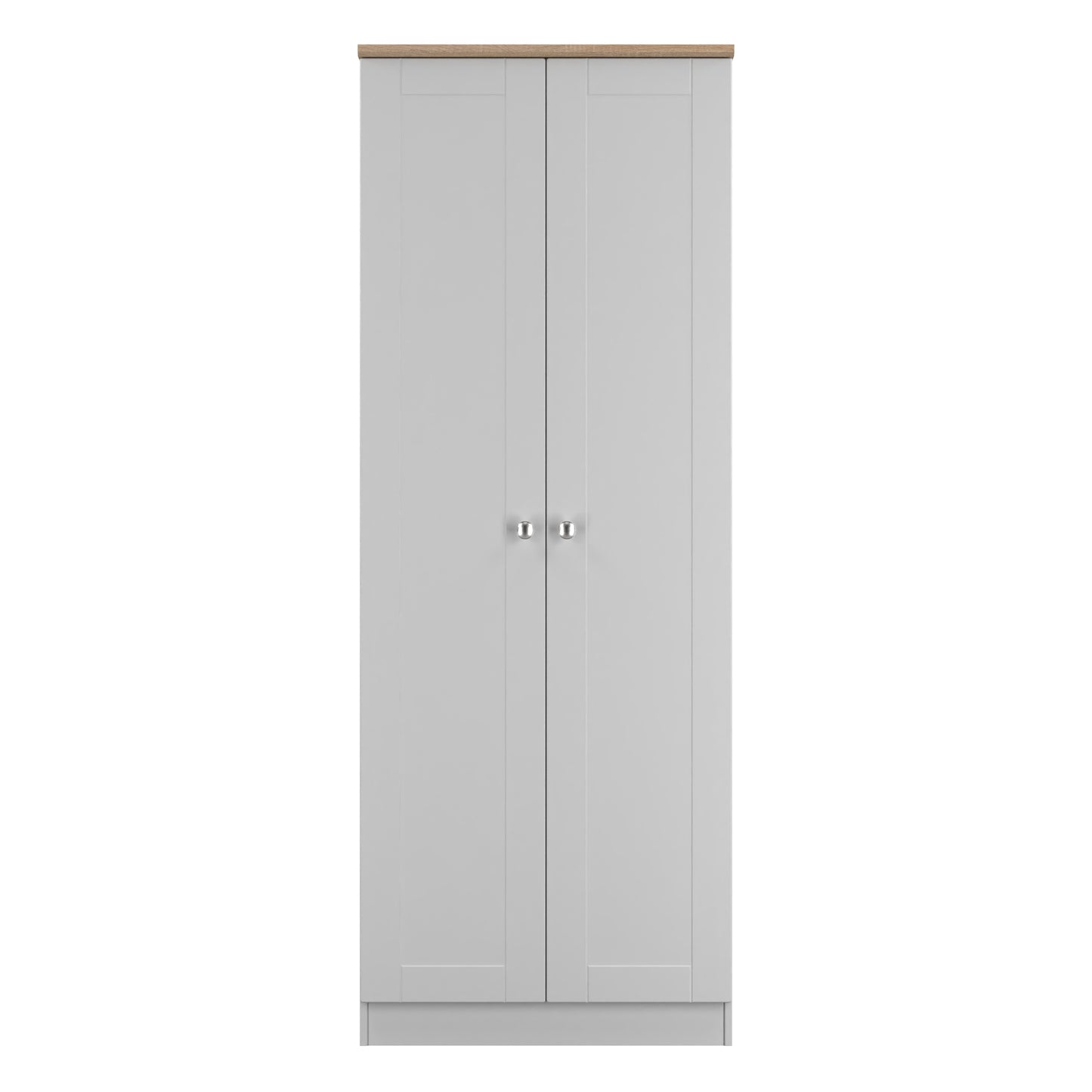 Sussex Tall Wardrobe Grey & Light Oak 1 Shelf 74cm