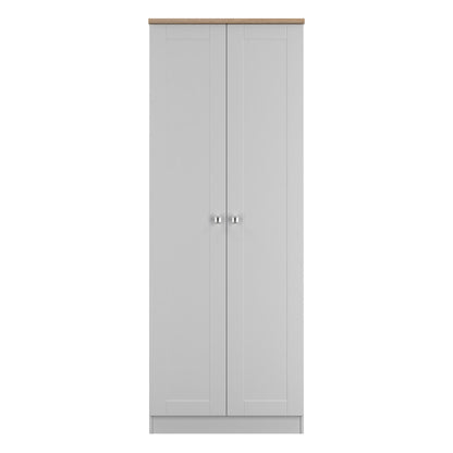 Sussex Tall Wardrobe Grey & Light Oak 1 Shelf 74cm