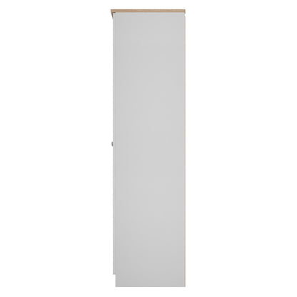 Sussex Tall Wardrobe Grey & Light Oak 1 Shelf 74cm