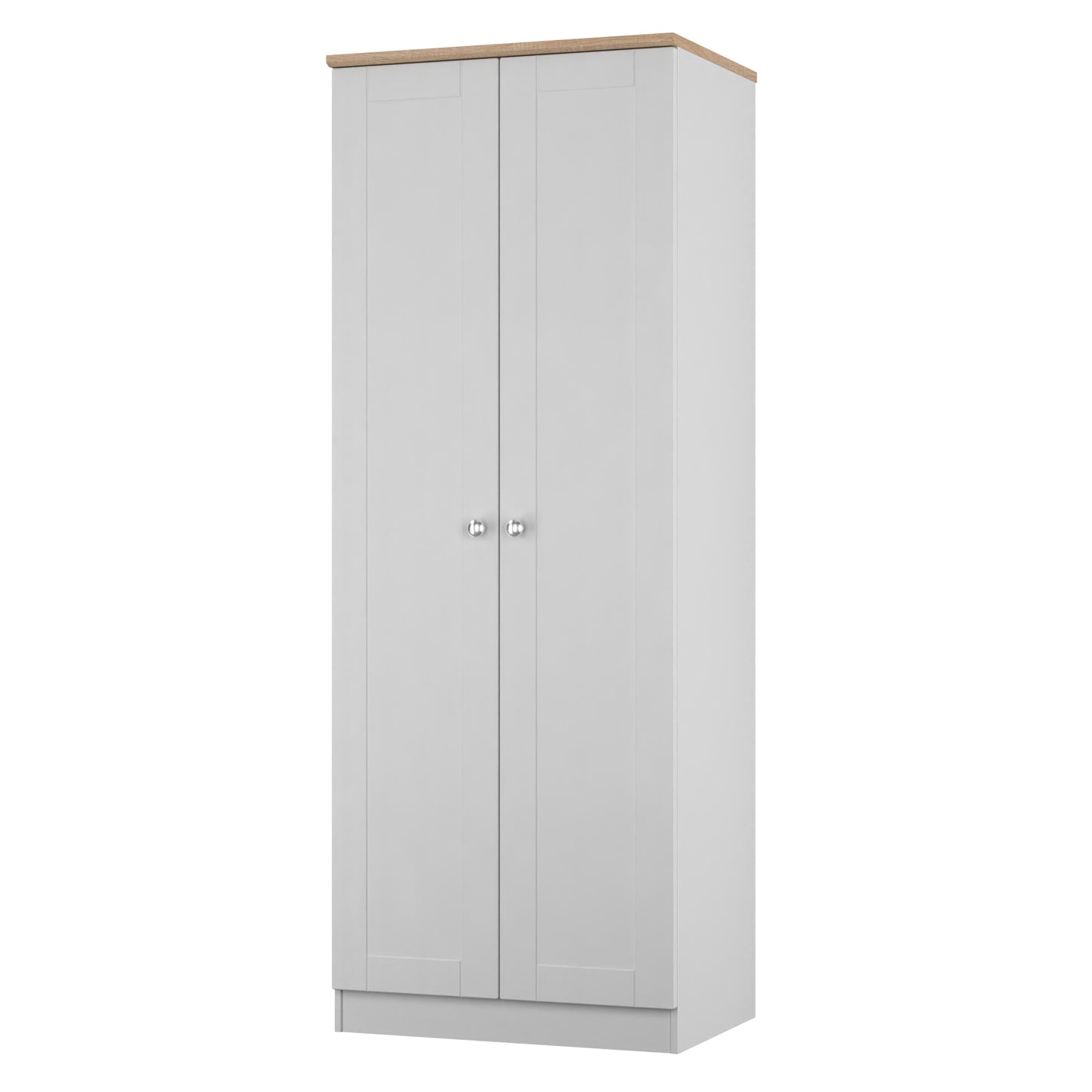 Sussex Tall Wardrobe Grey & Light Oak 1 Shelf 74cm