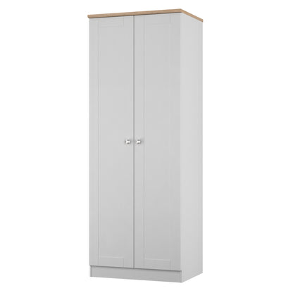 Sussex Tall Wardrobe Grey & Light Oak 1 Shelf 74cm