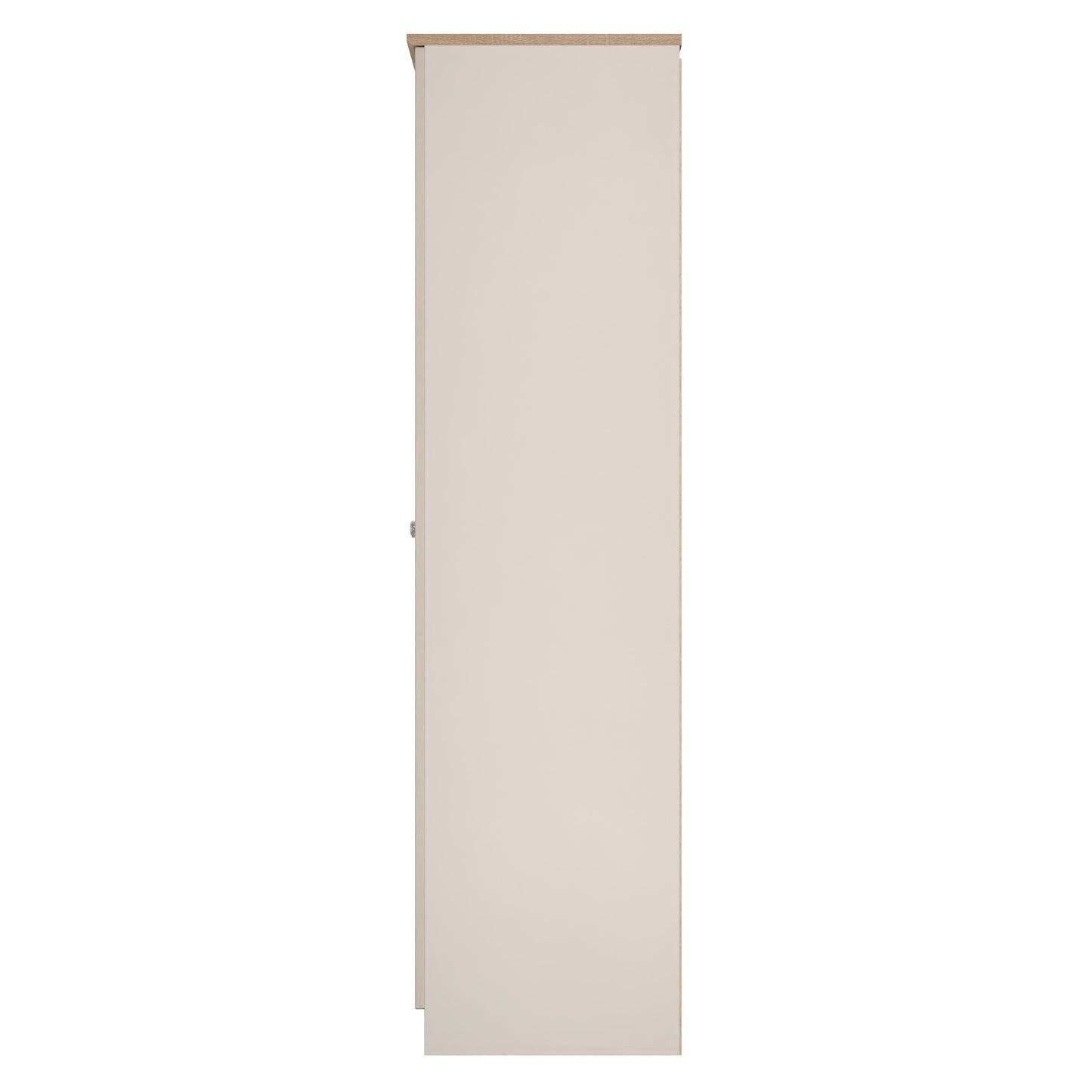 Sussex Tall Wardrobe Off-white & Light Oak 1 Shelf 74cm