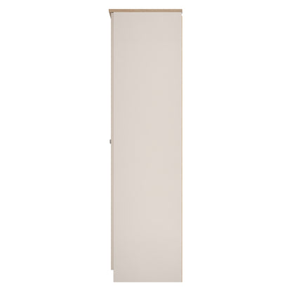 Sussex Tall Wardrobe Off-white & Light Oak 1 Shelf 74cm