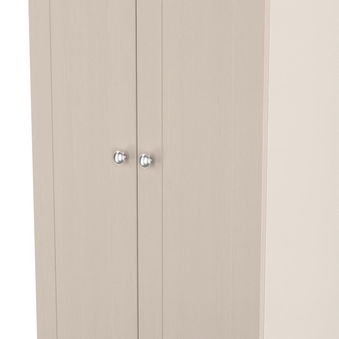Sussex Tall Wardrobe Off-white & Light Oak 1 Shelf 74cm