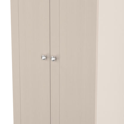Sussex Tall Wardrobe Off-white & Light Oak 1 Shelf 74cm