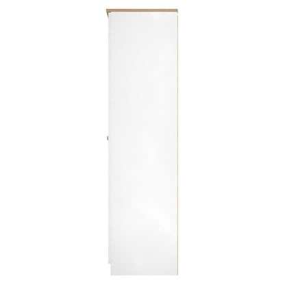 Sussex Tall Wardrobe White & Light Oak 1 Shelf 74cm