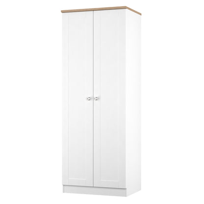 Sussex Tall Wardrobe White & Light Oak 1 Shelf 74cm