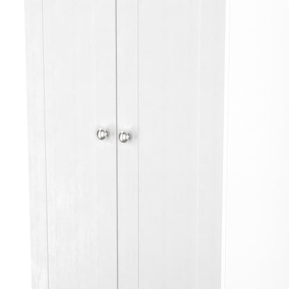 Sussex Tall Wardrobe White & Light Oak 1 Shelf 74cm