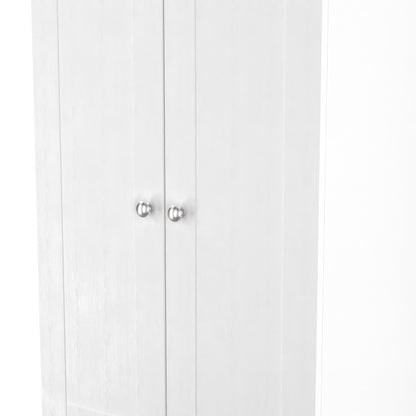 Sussex Tall Wardrobe White & Light Oak 2 Drawers 74cm