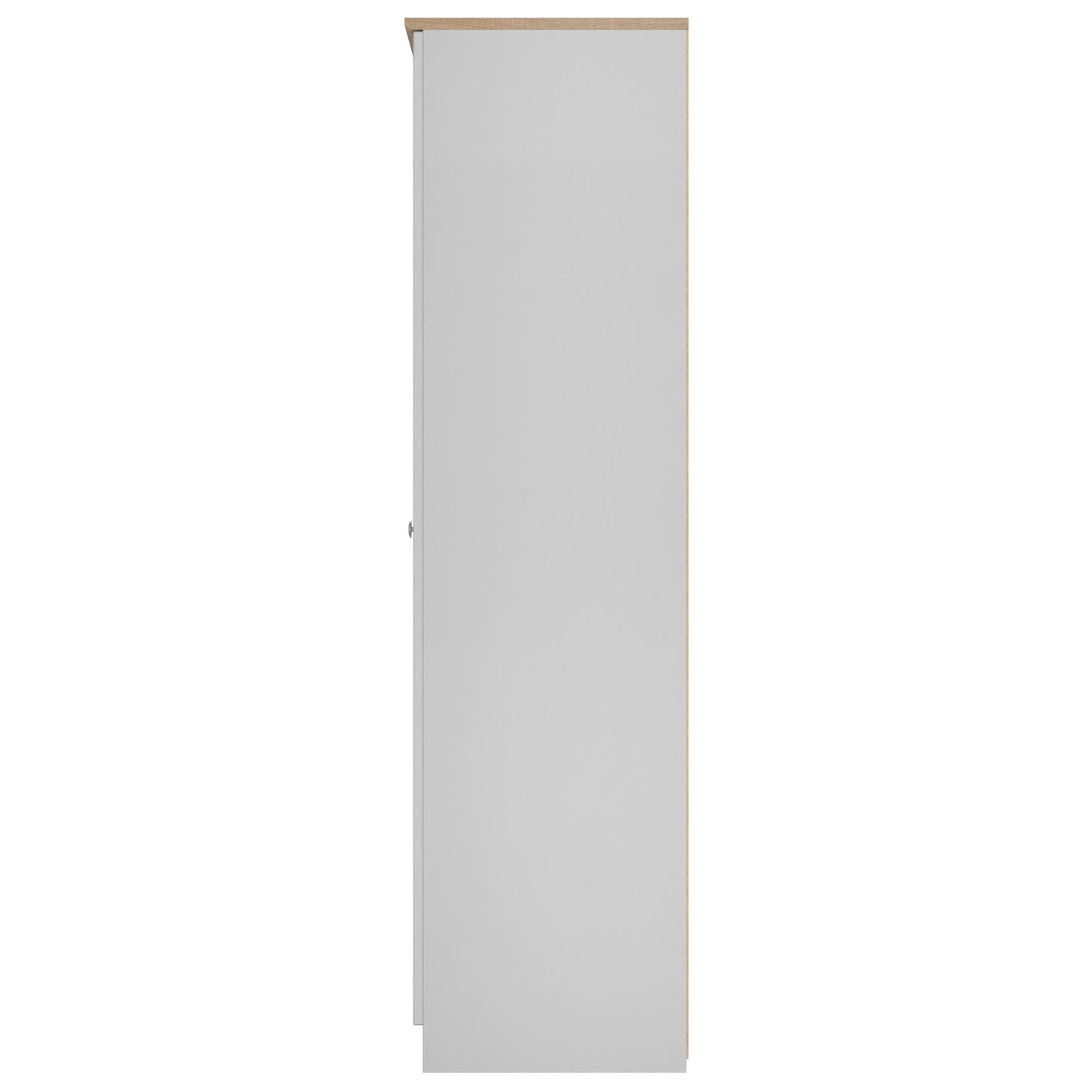 Sussex Tall Mirror Wardrobe Grey & Light Oak 1 Shelf 111cm