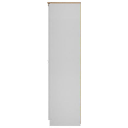 Sussex Tall Mirror Wardrobe Grey & Light Oak 1 Shelf 111cm