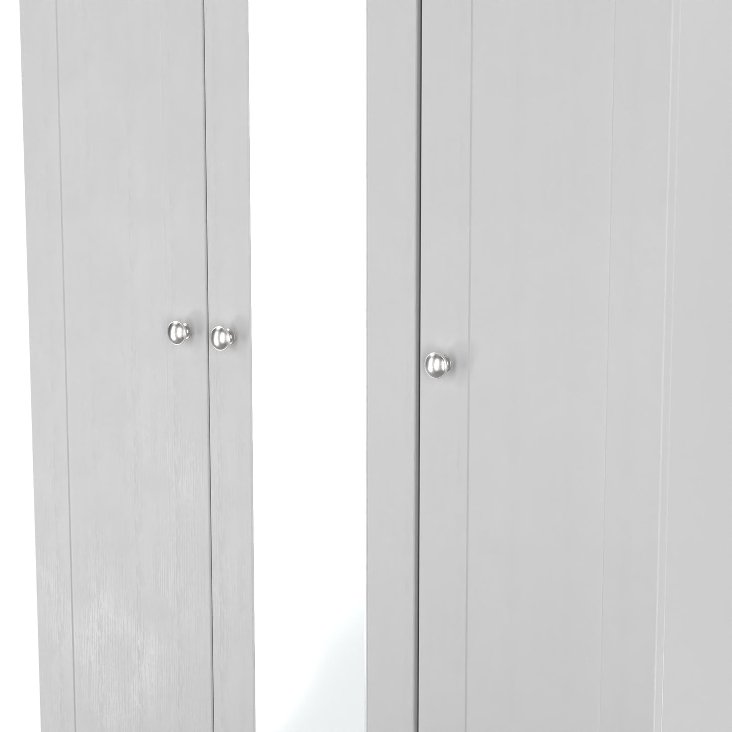 Sussex Tall Mirror Wardrobe Grey & Light Oak 1 Shelf 111cm
