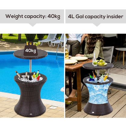 PE Rattan Ice Bucket Table