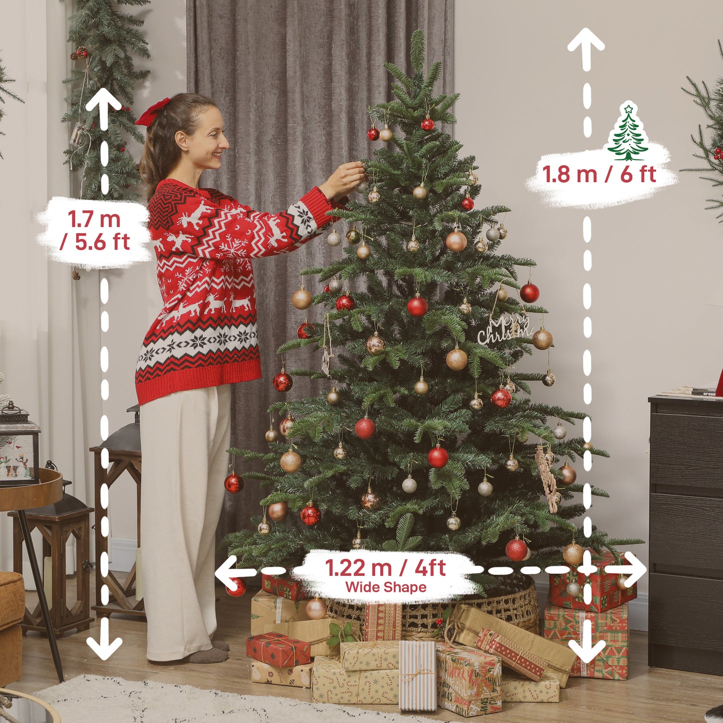 6ft Christmas Tree Artificial -  1062 Tips